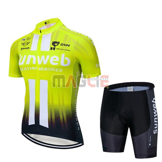 Maglia Sunweb Manica Corta 2019 Giallo Bianco